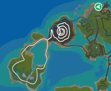 Planimetria ufficiale Zwift di Loopin Lava nel mondo Watopia. Fonte: Zwift.