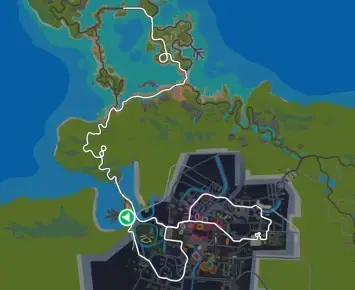 Planimetria ufficiale Zwift di Makuri Madness. Fonte: supporto Zwift. Non e un profilo altimetrico.