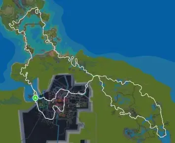 Planimetria ufficiale Zwift di Makuri Pretzel nel mondo Makuri Islands. Fonte: Zwift.