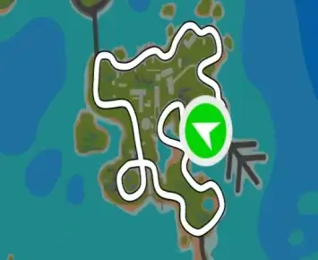 Planimetria ufficiale Zwift di Mech Isle Loop nel mondo Makuri Islands. Fonte: Zwift.