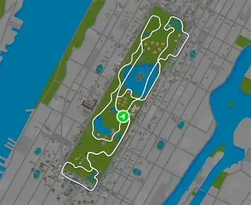Planimetria ufficiale Zwift di Mighty Metropolitan nel mondo New York. Fonte: Zwift.