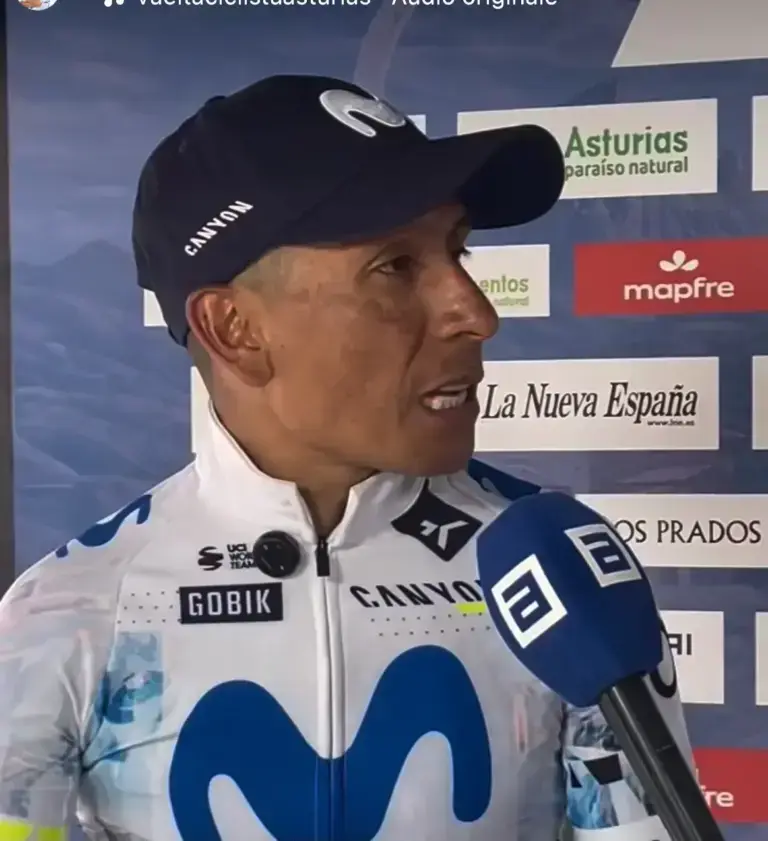 Nairo Quintana durante una intervista: foto archivio diffusa da GS Emilia