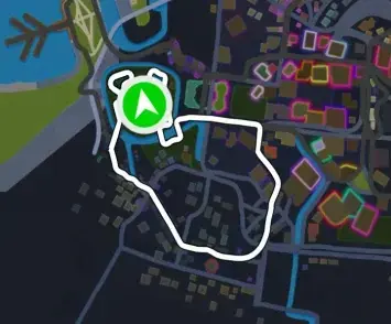 Planimetria ufficiale Zwift di Neokyo Crit Course nel mondo Makuri Islands. Fonte: Zwift.