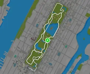Planimetria ufficiale Zwift di NYC KOM After Party nel mondo New York. Fonte: Zwift.