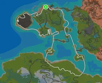 Planimetria ufficiale Zwift del percorso Ocean Lava Cliffside Loop a Watopia.