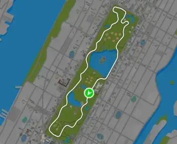 Planimetria ufficiale Zwift di Park Perimeter Reverse nel mondo New York. Fonte: Zwift.