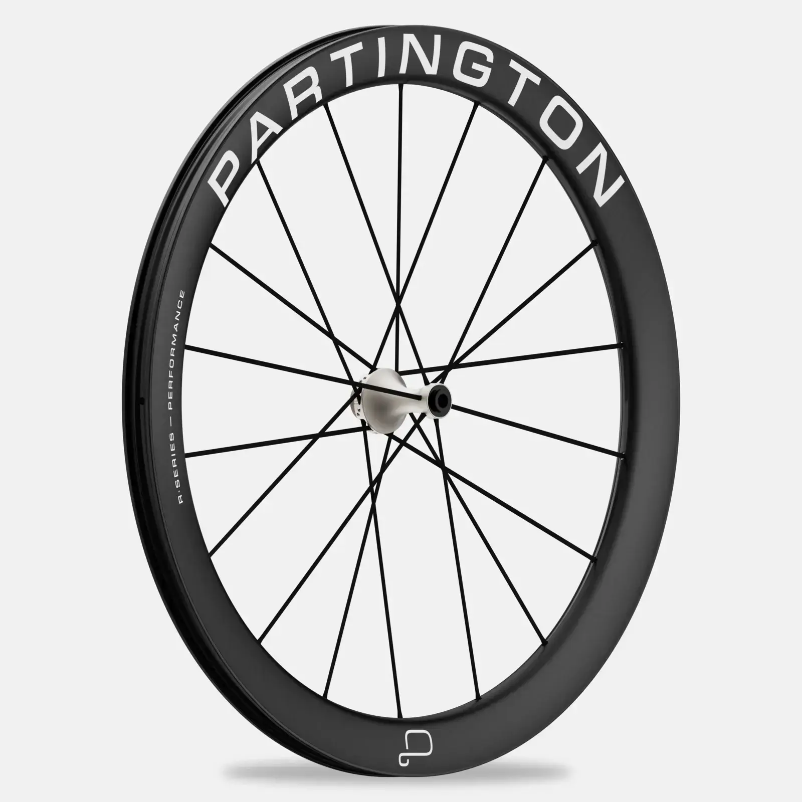 Ruota anteriore Partington R-Series Performance da 50 mm con mozzo argento e grafiche Strong White