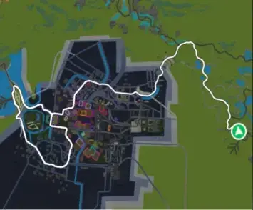 Planimetria ufficiale Zwift di Red Zone Repeats nel mondo Makuri Islands. Fonte: Zwift.