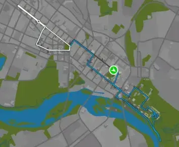 Planimetria ufficiale Zwift di Richmond Rollercoaster nel mondo Richmond. Fonte: Zwift.