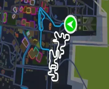 Planimetria ufficiale Zwift di Rooftop Rendezvous nel mondo Makuri Islands. Fonte: Zwift.