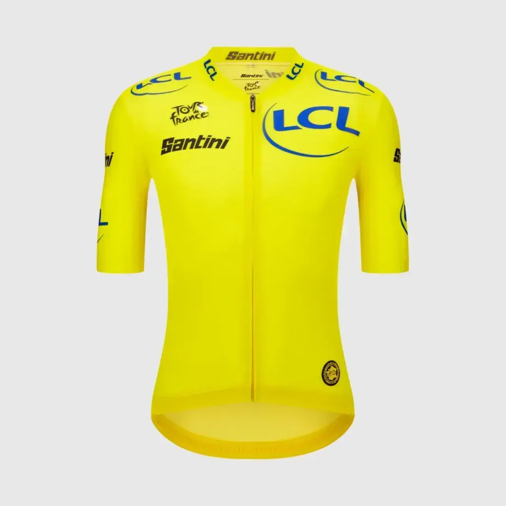 Maglia gialla ufficiale del Tour de France prodotta da Santini, fornitore uscente dal 2027