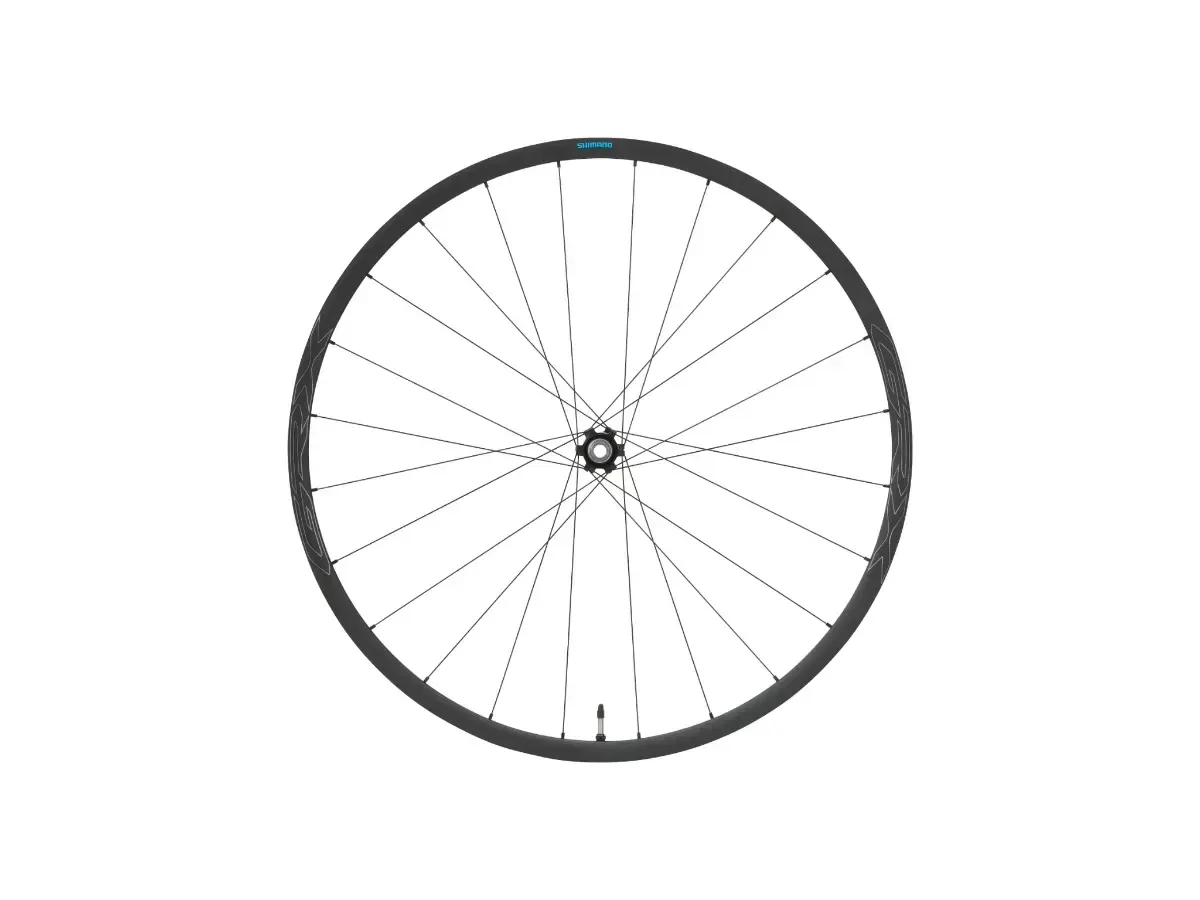 Ruota anteriore Shimano GRX WH-RX570-TL-F12-700C con cerchio nero e mozzo per perno passante