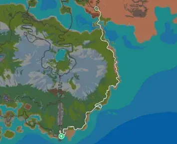 Planimetria ufficiale Zwift di Southern Coast Cruise nel mondo Watopia. Fonte: Zwift.