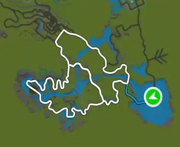 Planimetria ufficiale Zwift di Spirit Forest nel mondo Makuri Islands. Fonte: Zwift.