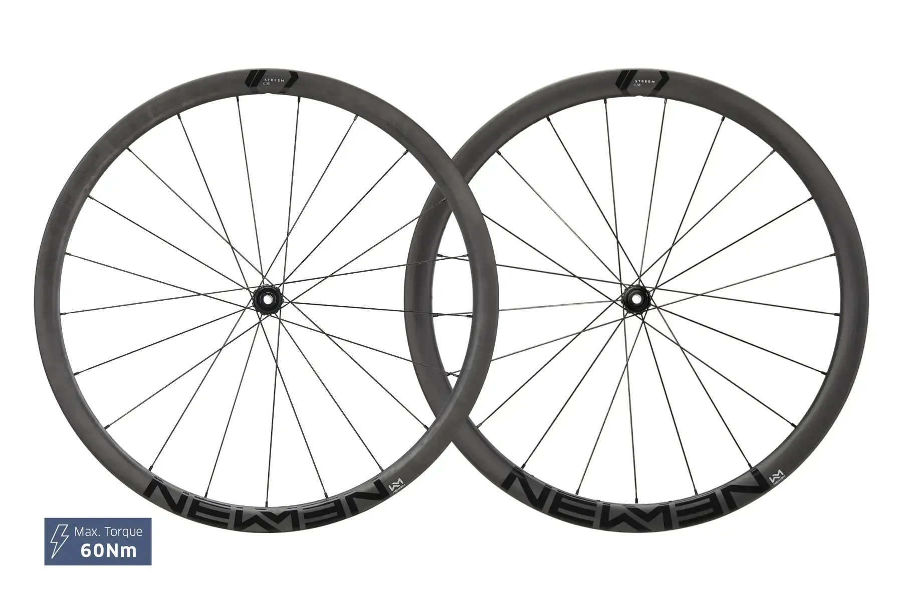 Coppia Newmen Streem C.35 e C.38 aftermarket con raggi Sapim CX-Ray