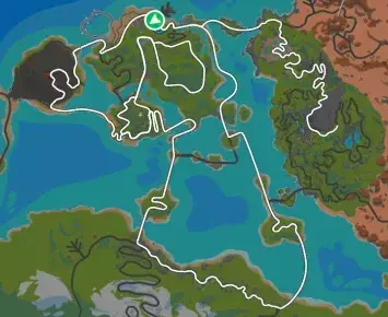 Planimetria ufficiale Zwift di Tair Dringfa Fechan nel mondo Watopia. Fonte: Zwift.