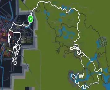 Planimetria ufficiale Zwift di Temples and Towers nel mondo Makuri Islands. Fonte: Zwift.