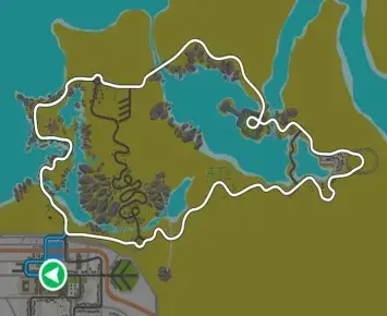 Planimetria ufficiale Zwift di The Epiloch nel mondo Scotland. Fonte: Zwift.