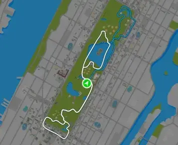 Planimetria ufficiale Zwift di The Highline Reverse nel mondo New York. Fonte: Zwift.