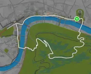 Planimetria ufficiale Zwift di The PRL Half nel mondo London.