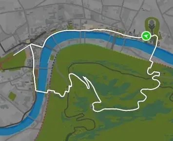 Planimetria ufficiale Zwift di The PRL Half nel mondo London.