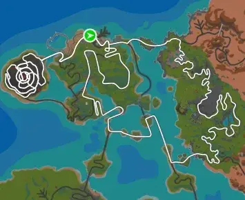 Planimetria ufficiale Zwift di Three Little Sisters nel mondo Watopia.