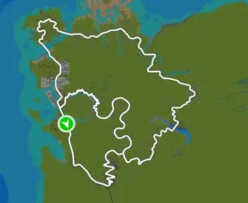 Planimetria ufficiale Zwift di Tire-Bouchon nel mondo France. Fonte: Zwift.