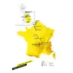 Mappa ufficiale del percorso Tour de France Femmes 2027 da Leeds al Puy de Dôme