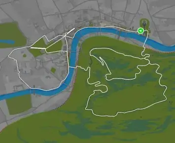 Planimetria ufficiale Zwift di Triple Loops nel mondo London. Fonte: Zwift.