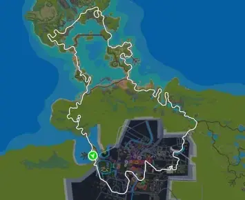 Planimetria ufficiale Zwift di Turf N Surf nel mondo Makuri Islands. Fonte: Zwift.