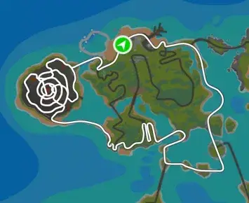 Planimetria ufficiale Zwift del percorso Volcano Climb a Watopia.