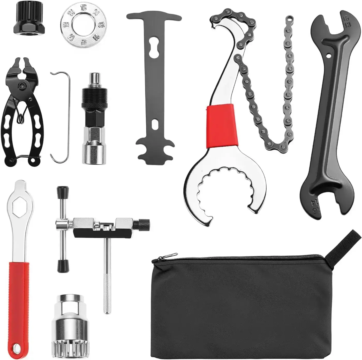 Kit QWORK 10 pezzi con estrattori, smagliacatena, frusta e borsa
