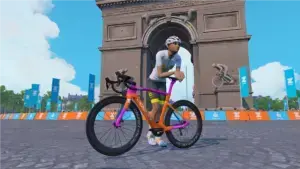 Avatar su una bici da cronometro Cannondale in Zwift, immagine ufficiale per le novità del Drop Shop